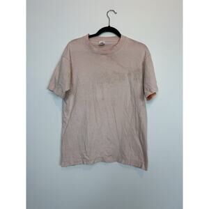 Vintage Fruit of the Loom faded orange t shirt 90s thrashed single stitch MD